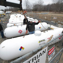 Propane tanks for temporary heating building construction